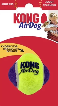 Kong AirDog Squeaky Knobby Ball Felt Fetch Dog Toy - Small