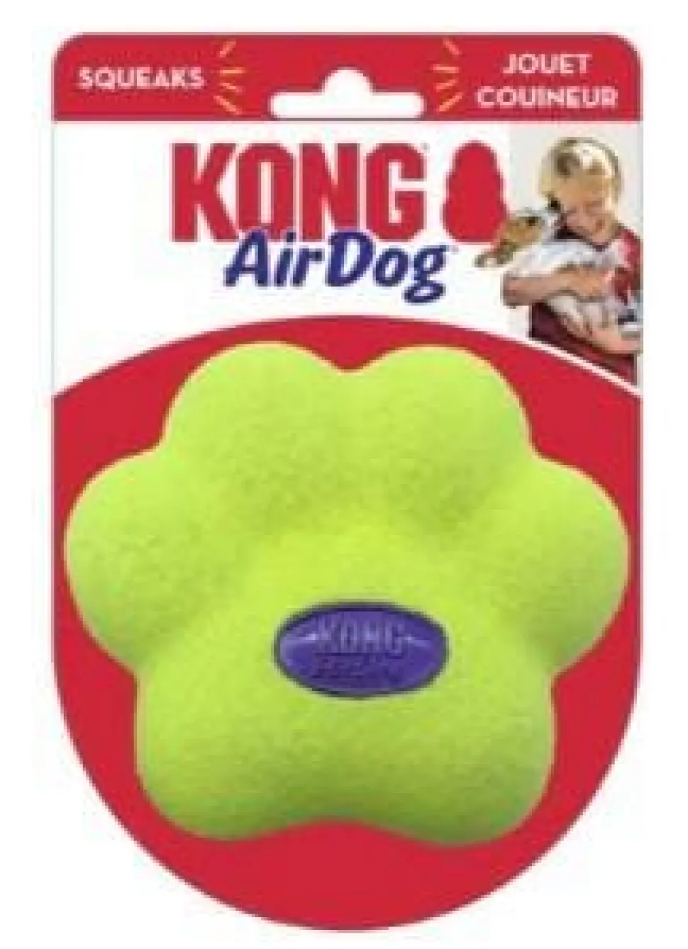 Kong AirDog Squeaky Paw Shaped Felt Fetch Dog Toy - Medium/Large