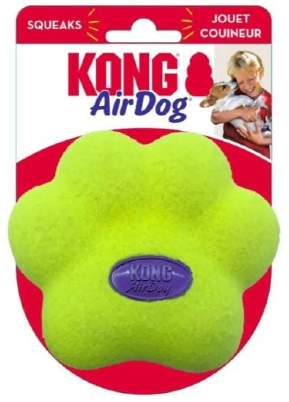 Kong AirDog Squeaky Paw Shaped Felt Fetch Dog Toy - X-Small/Small