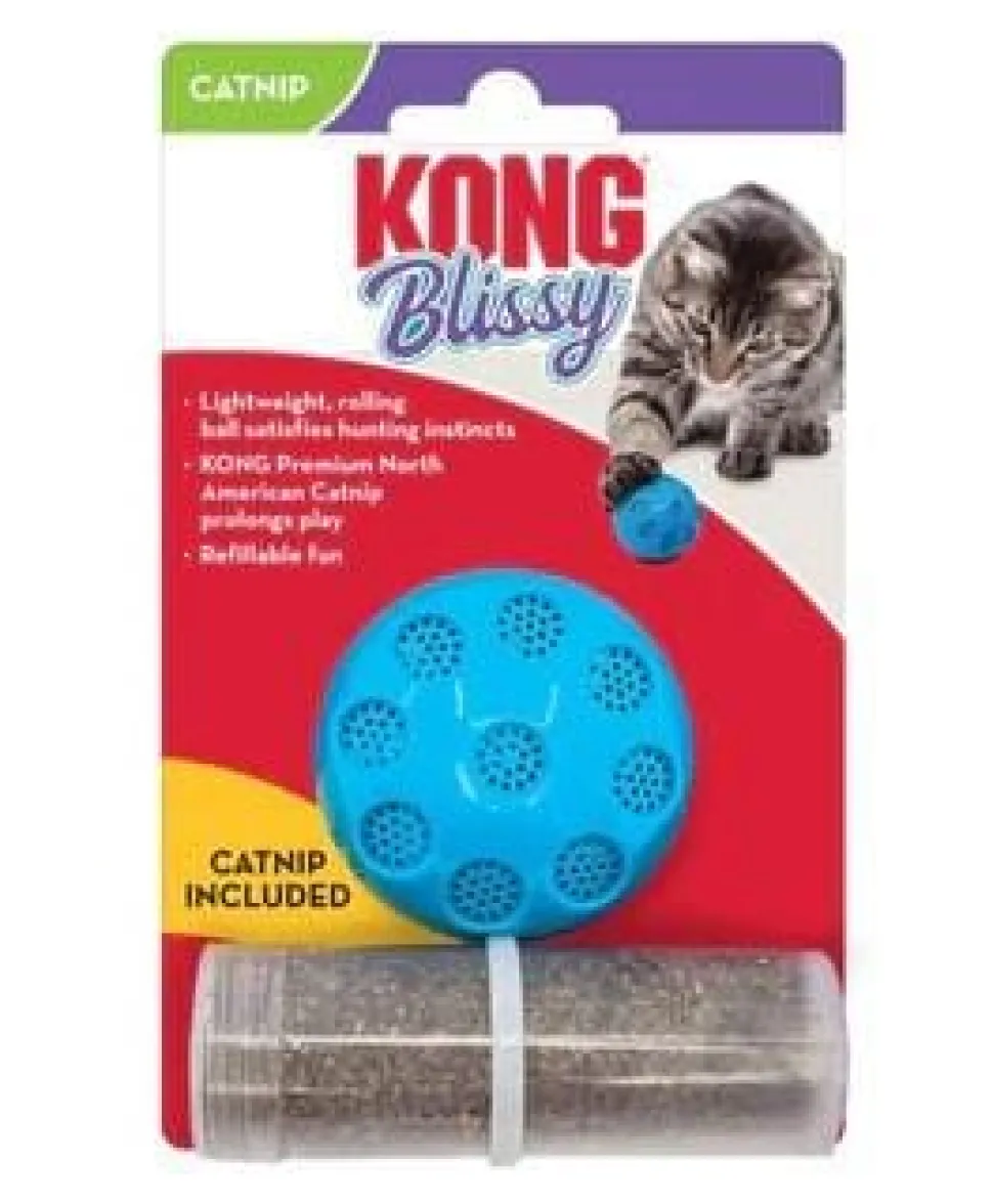 Kong Bissy Ball Mesh and Rubber Cat Toy with Catnip