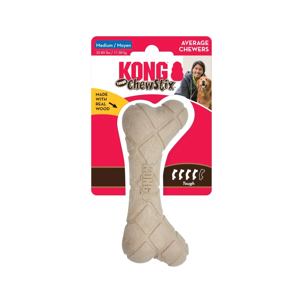 Kong ChewStix Tough Femur Real Wood Bone Dog Toy - Large