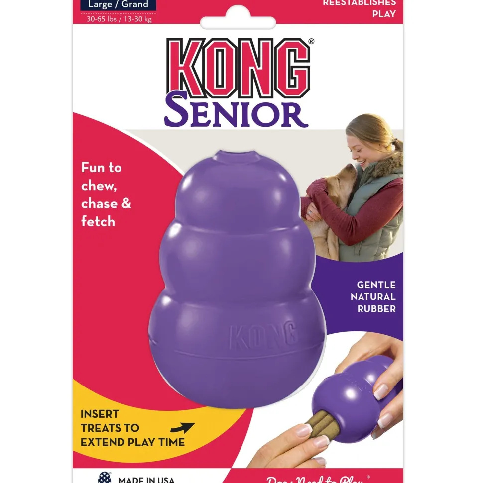 Kong Classic Treat Inserting Senior Natural Rubber Dog Toy - Large