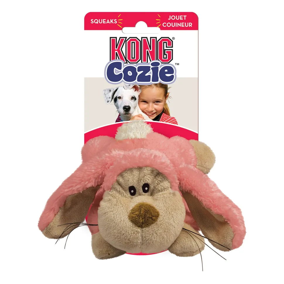 Kong Cozie Floppy Rabbit Squeak and Plush Dog Toy - Medium