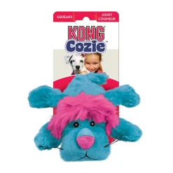 Kong Cozie King the Purple Haired Lion Plush Dog Toy - Blue - Small
