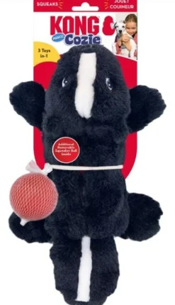 Kong Cozie Pocketz Skunk Internal Pouch Squeak and Plush Dog Toy - Medium