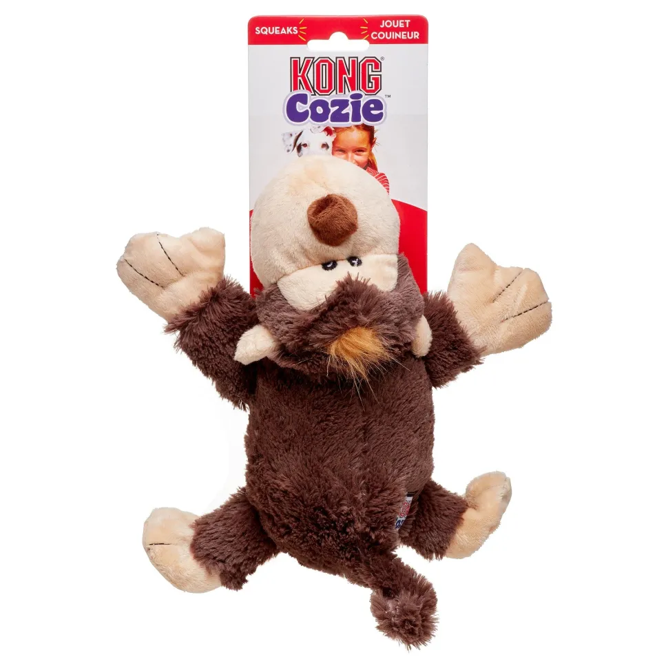 Kong Cozie Spunky the Monkey Squeak and Plush Dog Toy - Medium