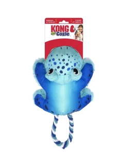 Kong Cozie Tuggz Frog Crinkle and Squeak with Rope and Plush Dog Toy - Medium/Large
