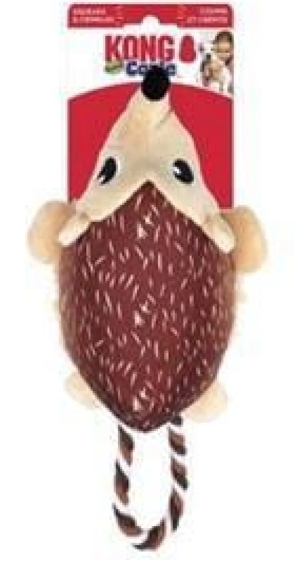 Kong Cozie Tuggz Hedgehog Crinkle and Squeak with Rope and Plush Dog Toy - Small/Medium