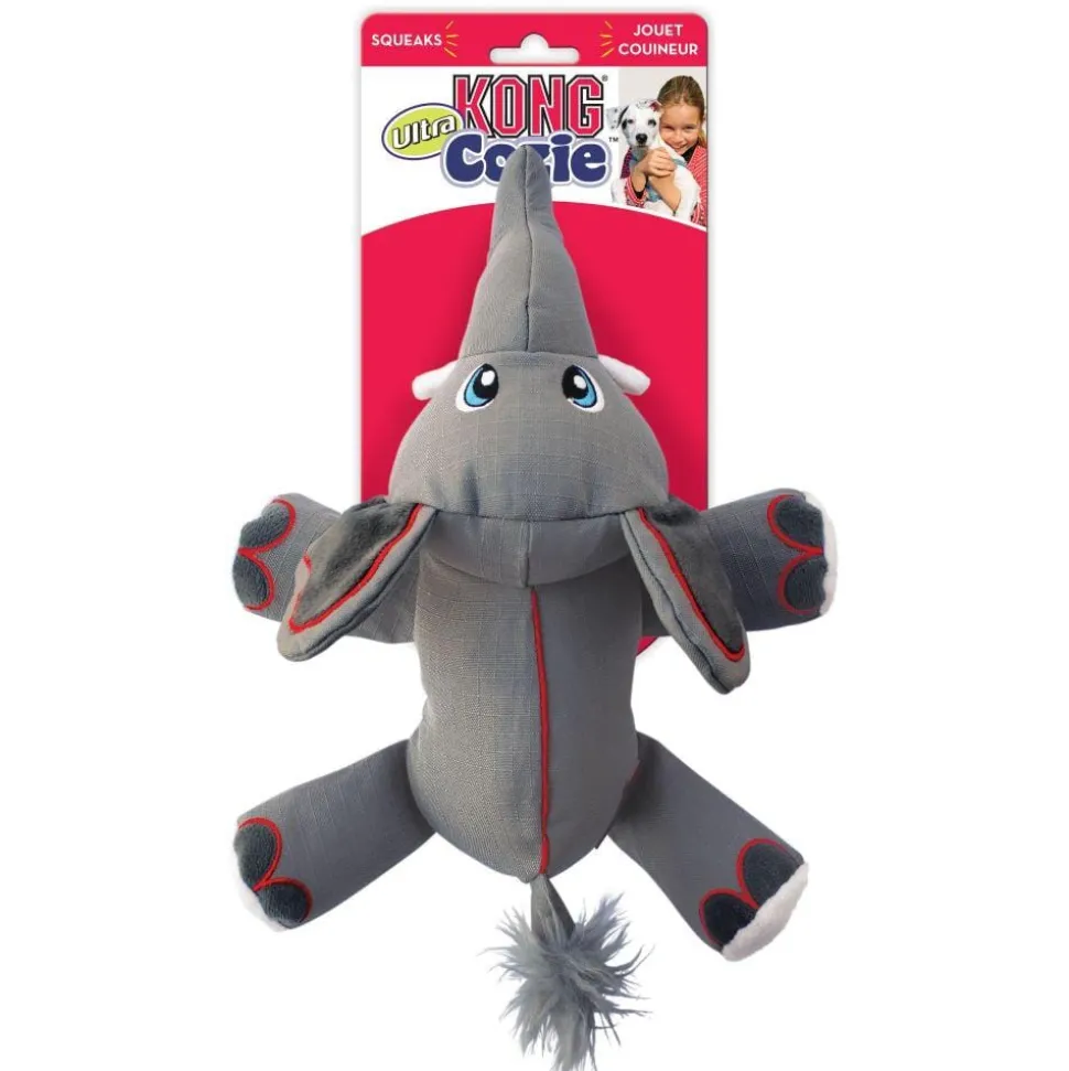 Kong Cozie Ultra Ella Elephant Squeaker Plush Dog Toy