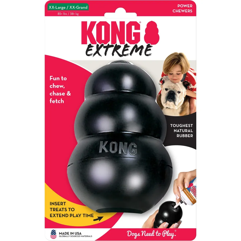 Kong Extreme Chew and Fetch Toughest Natural Rubber Dog Toy - Black