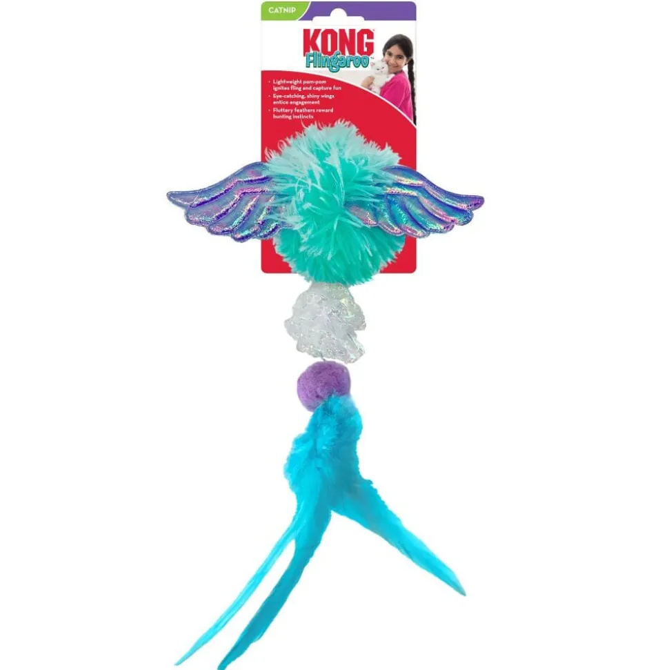 Kong Flingaroo Flight Pom-Pom and Crinkle Cat Toy