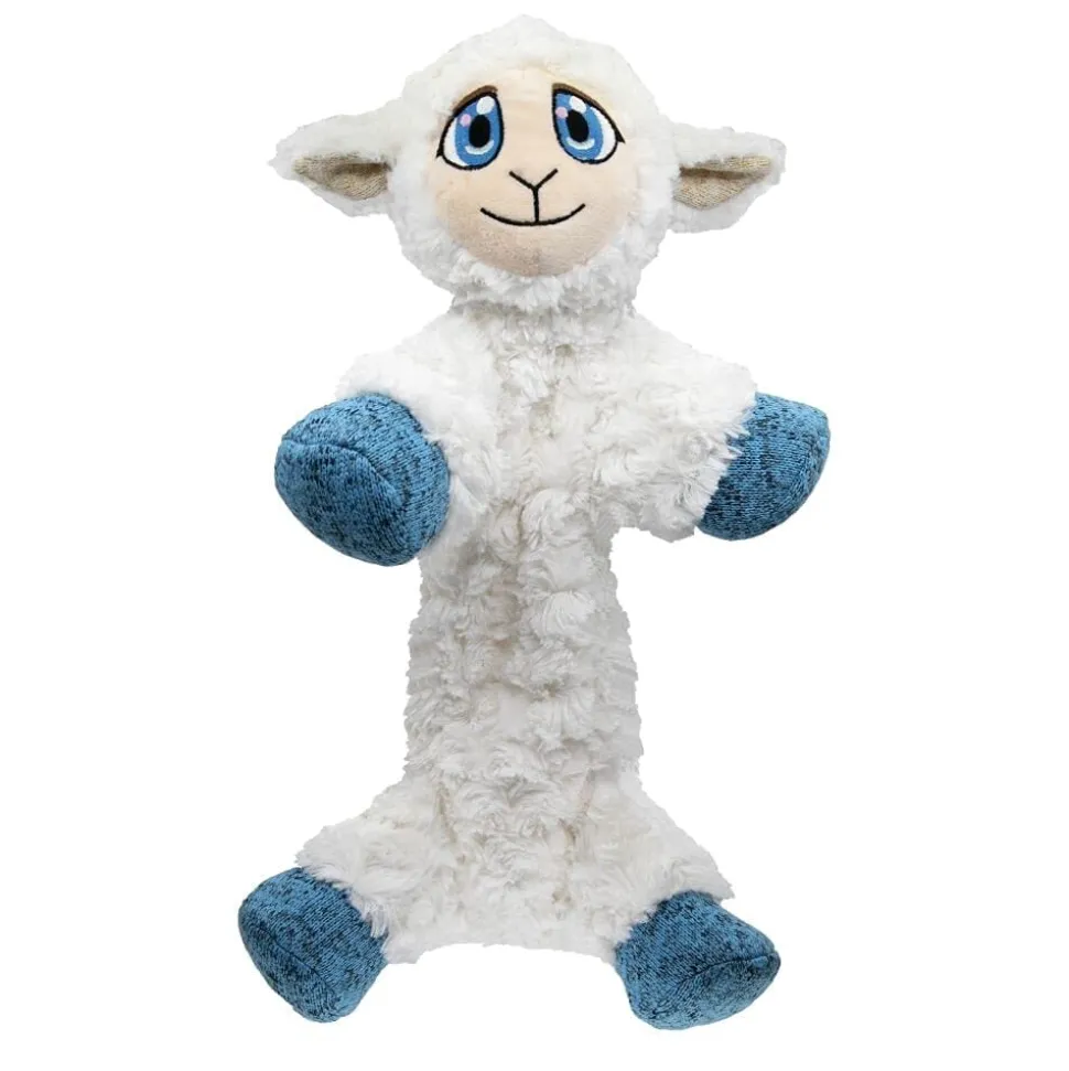 Kong Flopzie Lamb Low-Stuffing and Squeaking Plush Dog Toy - Medium