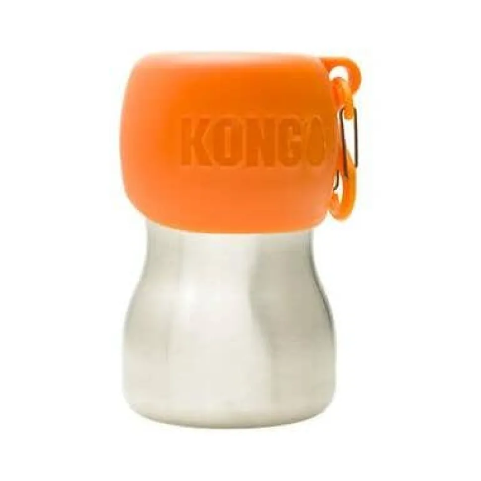 Kong H2O Insulated Stainless Steel Travel Pet Water Bottle - Orange - 9.5 Oz