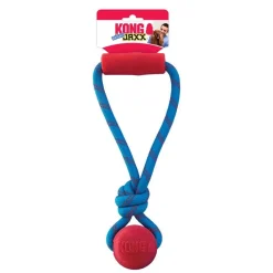 Kong Jaxx Brights Tug with Ball Rubber and Rope Dog Toy - Medium