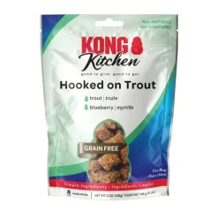 Kong Kitchen Grain-Free Hooked on Trout and Blueberry Soft and Chewy Dog Treats - 5 Oz