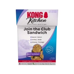 Kong Kitchen Soft & Chewy Dog Biscuits Treats - Club Sandwich - 7 Oz