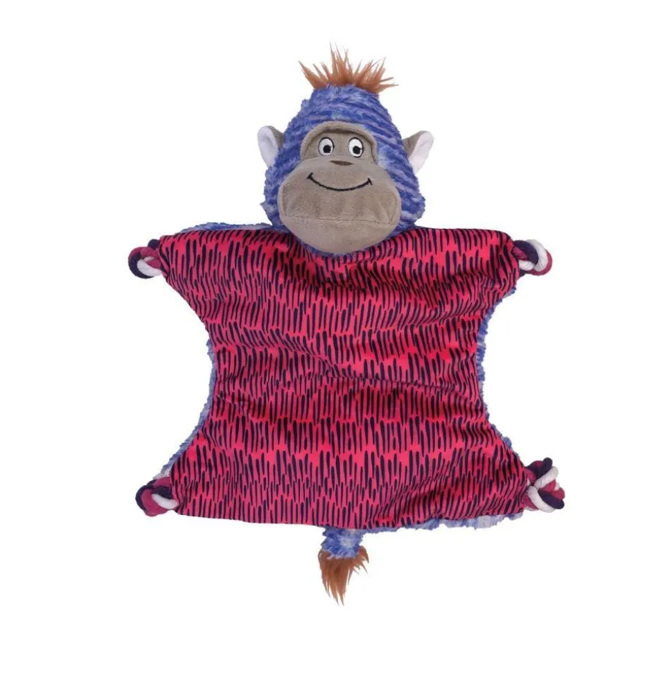 Kong Knots Flatz Monkey Internally Knotted and Squeak Dog Toy - Small/Medium