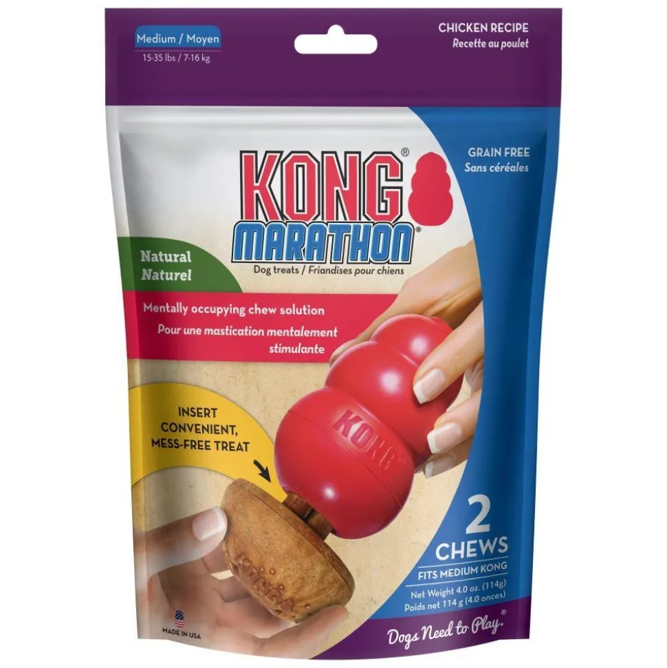 Kong Marathon Chew Dog Toy Stuffing Chewy Dog Treats - Chicken - Medium - 2 Pack