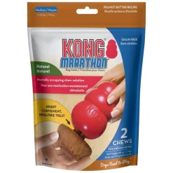 Kong Marathon Chew Dog Toy Stuffing Chewy Dog Treats - Peanut Butter - Medium - 2 Pack