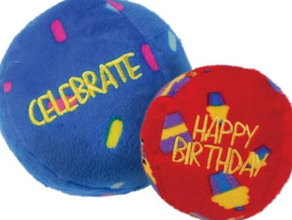 Kong Occasions Birthday Balls Squeaking Dog Toy - Small - 2 Pack