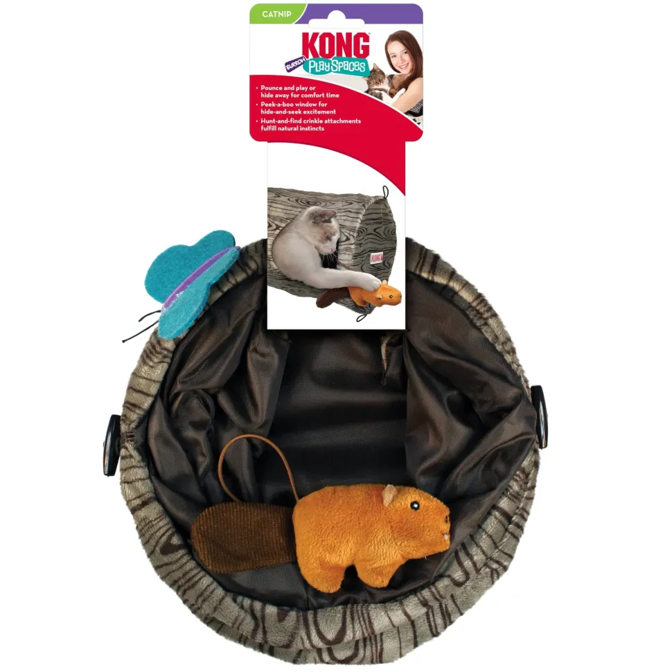 Kong Play Spaces Burrow Pop-Open Travel Cat Tunnel