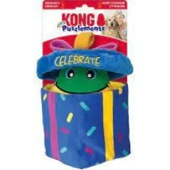 Kong Puzzlements Presents Crinkle and Squeaking Plush Dog Toy - Medium