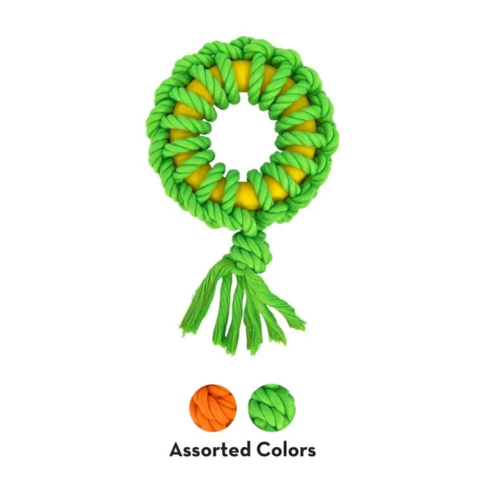 Kong Rope Ringerz Rope covered Rubber Dog Toy - Assorted - Medium