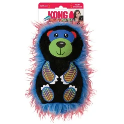 Kong Roughskinz Suedez Bear Squeak and Plush Dog Toy - Medium
