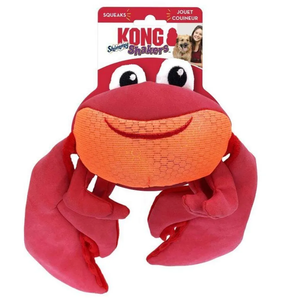 Kong Shakers Shimmy Crab Squeak and Plush Nylon Dog Toy - Medium
