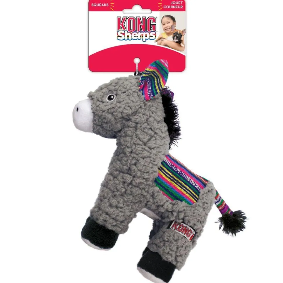 Kong Sherps Donkey Cozie Squeak and Plush Dog Toy - Medium