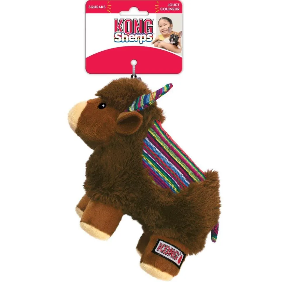 Kong Sherps Yak Cozie Squeak and Plush Dog Toy - Medium