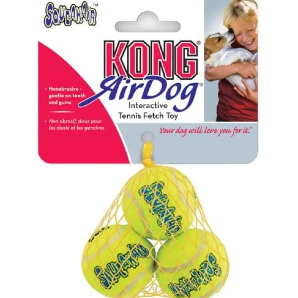 Kong SqueakAir Tennis Ball Squeaker Felt Dog Toys - 3 Pack
