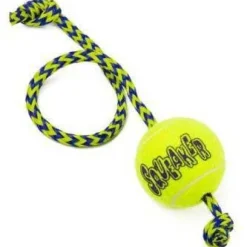 Kong Squeaker Ball with Rope Dog Toy - Medium