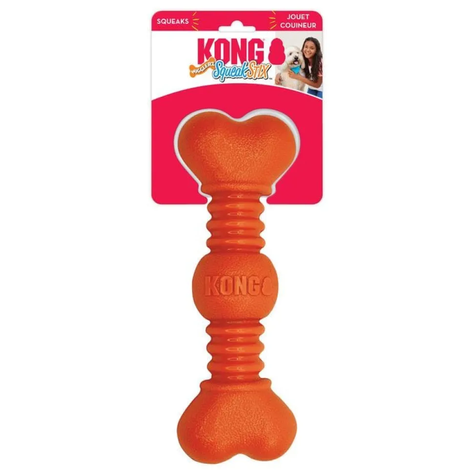 Kong Squeakstix Wigglerz Squeak and Fetch Dog Toy - Large