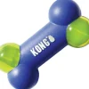 Kong Squeezz Action Bone Durable Squeaking Dog Toy - Blue
