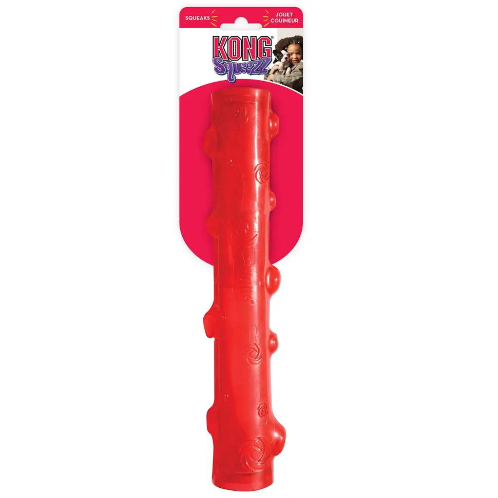 Kong Squeezz Stick Strong Squeaking Dog Toy - Assorted