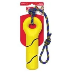 Kong Squeezz Tennis Buoy Rope and Squeak Floating Rubber Dog Toy - Large