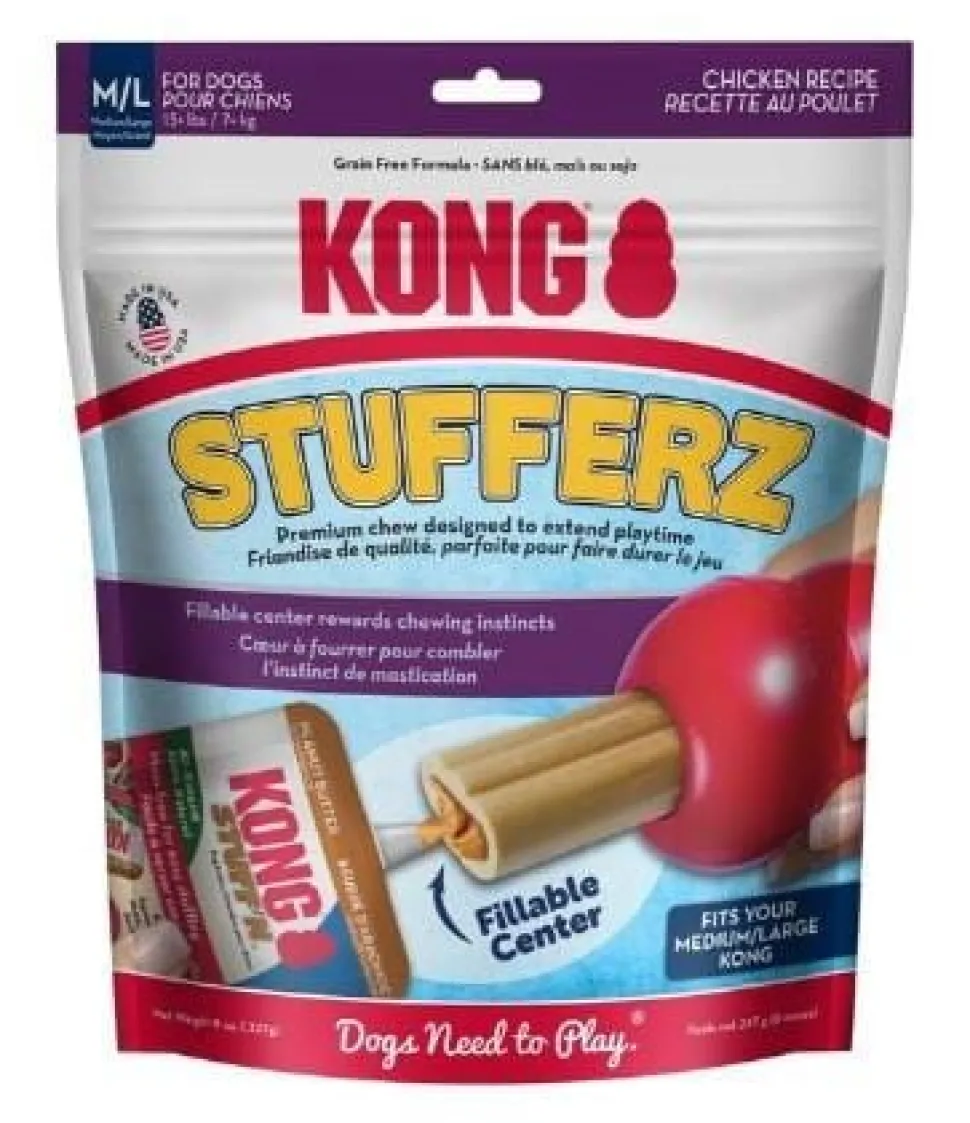 Kong Stufferz Chicken Flavored Chewy Dog Treats - Medium/Large