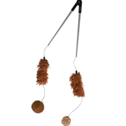Kong Teaser Tweezerz Dual-Head Wicker and Pom-Pom Balls Cat Teaser - Assorted