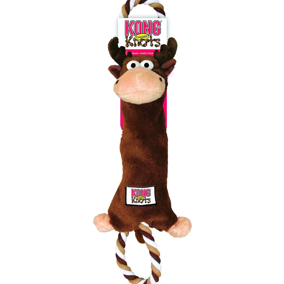 Kong Tugger Knots Moose Tug-of-War Plush and Rope Dog Toy - Medium and Large