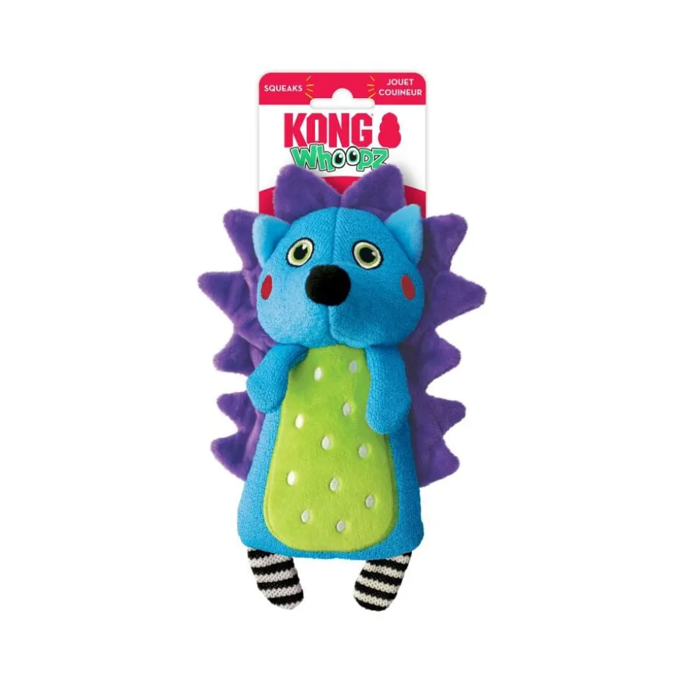 Kong Whoopz Hedgehog Squeak and Spongy Textured Plush Dog Toy - Small