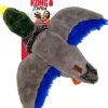 Kong Wild Duck Low-Stuffing Squeak and Soft Plush Dog Toy - Gray - Medium