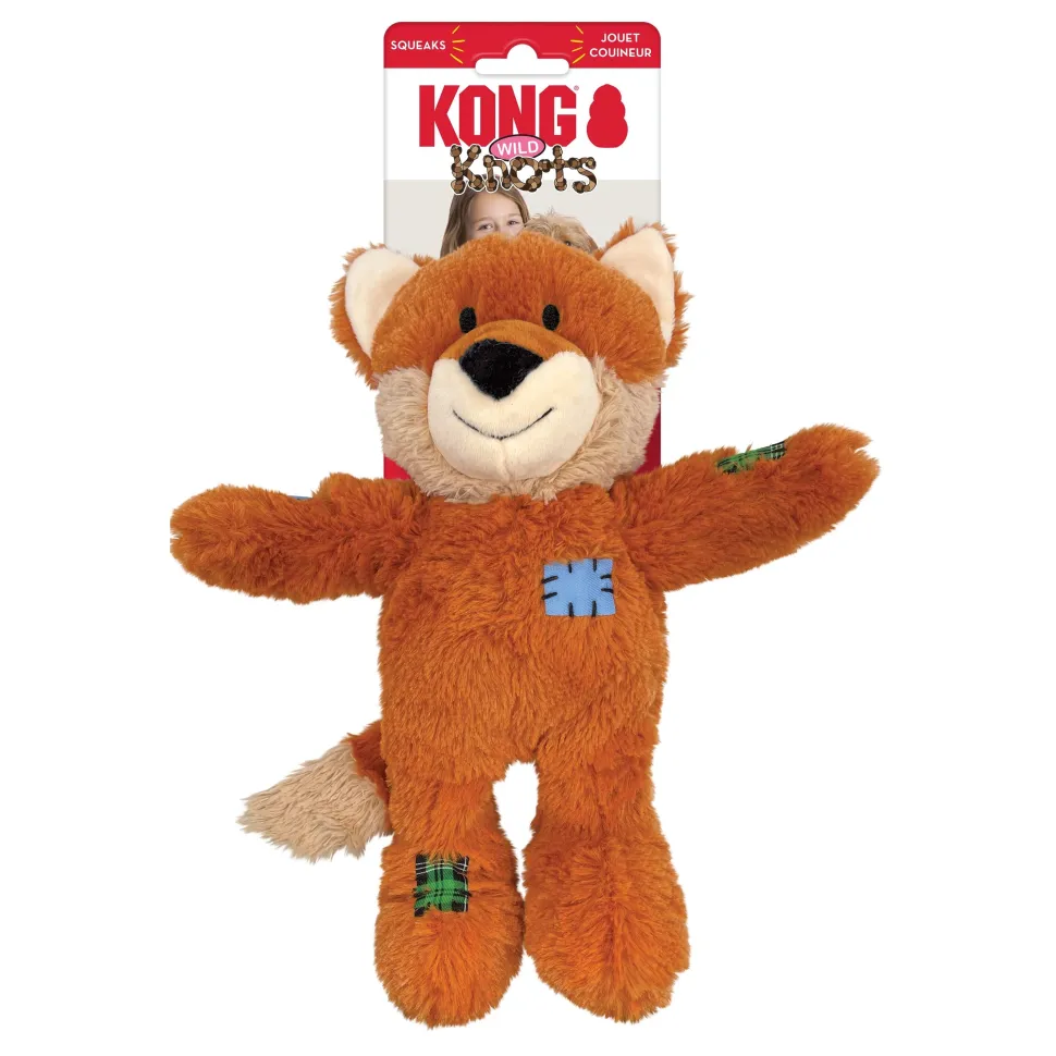 Kong Wild Knots Fox Internally Knotted Squeak and Plush Dog Toy - Medium/Large