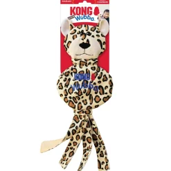 Kong Wubba Cheetah No Stuffing Squeak and Fetch Nylon Dog Toy - Large