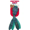 Kong Wubba Finz Inner Tennis Ball Squeak and Fetch Nylon Dog Toy - Blue - Small