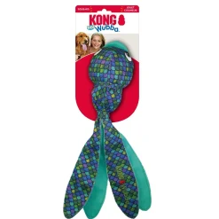 Kong Wubba Finz Inner Tennis Ball Squeak and Fetch Nylon Dog Toy - Blue - Large