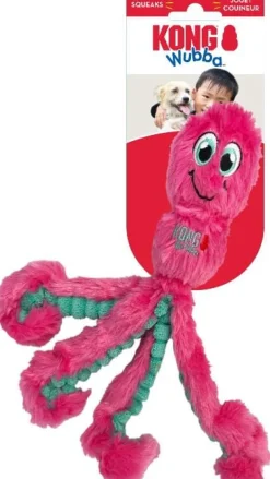 Kong Wubba Octopus Squeak and Plush Dog Toy - Assorted - Small