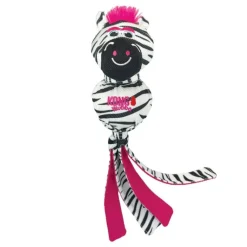 Kong Wubba Zoo Zebra Striped Squeak and Fetch Nylon Dog Toy - Large