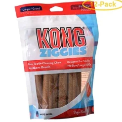 Kong Ziggies Dog Toy Stuffing Chewy Dog Treats - Chicken - Large - 6 Oz