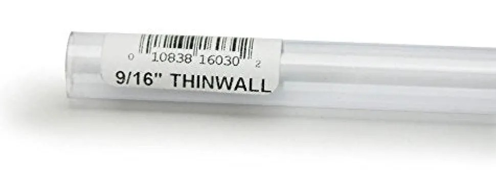 Lee's Thinwall Rigid Tubing - 9/16" x 3 ft - Pack of 6